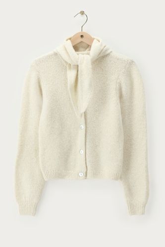 Weißer Cardigan mit Schal | - My jewellery - Modalova