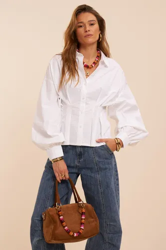 Popelin-Bluse mit betonter Taille | - My jewellery - Modalova