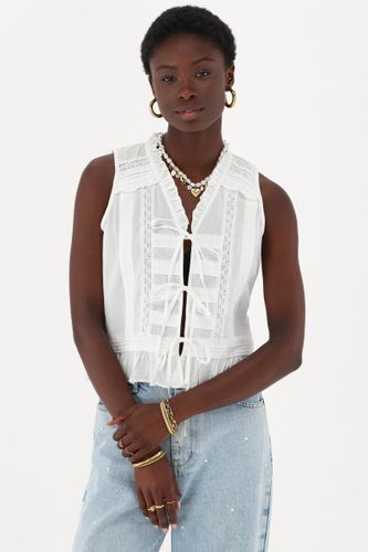 Top avec plis et détails en ruban | - My jewellery - Modalova