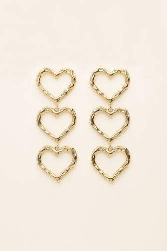 Statement-Ohrringe mit drei Herzen&Struktur | - My jewellery - Modalova