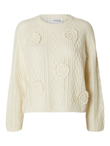 Floral Knitted Pullover - Selected - Modalova
