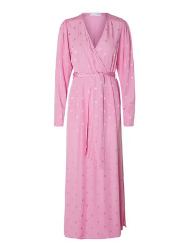 Satin Wrap Dress - Selected - Modalova