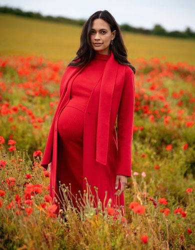 Double-Breasted Wool Maternity Coat with Tie - Seraphine - Modalova