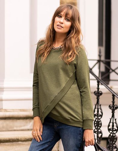 Green Cotton Blend Maternity & Nursing Sweatshirt - Seraphine - Modalova