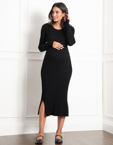 Long Sleeve Ribbed Maternity & Nursing Midi Dress - Seraphine - Modalova