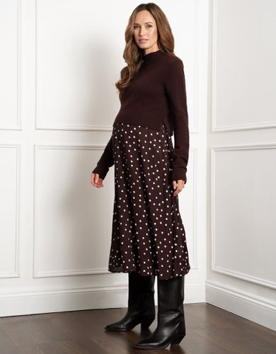 Knit Maternity & Nursing Topper with Spot Print Skirt - Seraphine - Modalova