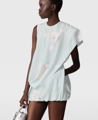 Minikleid mit geknotetem Detail, Schleppe und Tauben-Print, Frau, , Größe: 36 - Stella McCartney - Modalova