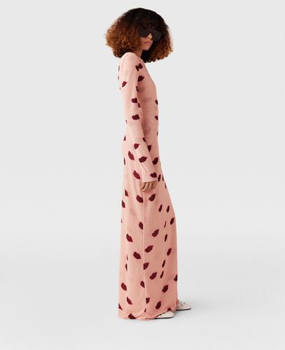 Long-Sleeve Lips Print Maxi Dress, Woman, , Size: S - Stella McCartney - Modalova