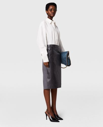 Gonna Midi con Texture Effetto Struzzo, , Taglia: 38 - Stella McCartney - Modalova