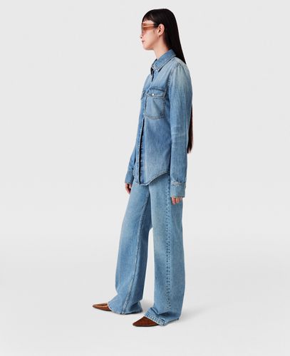 Camicia in Denim con Lavaggio Vintage, Donna, , Taglia: L - Stella McCartney - Modalova