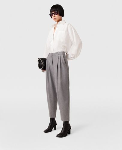 Pantaloni in Lana a Pieghe con Vita Alta, Donna, , Taglia: 46 - Stella McCartney - Modalova