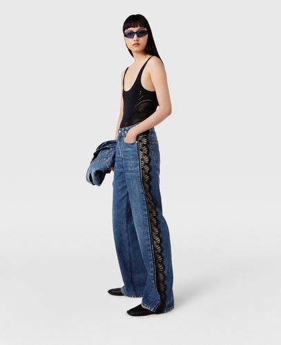 Gerade Jeans mit hoher Taille und Spitze, Frau, -, Größe: 30 - Stella McCartney - Modalova