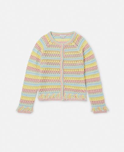 Pastel Rainbow Stripe Crochet Cardigan, , Size: 5 - Stella McCartney - Modalova