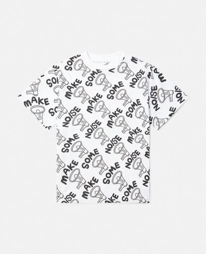 Make Some Noise' Megaphone Print Oversized T-Shirt, , Size: 12 - Stella McCartney - Modalova