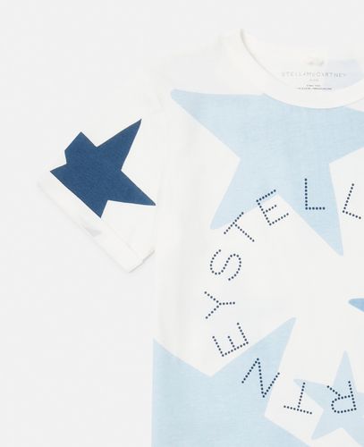 T-Shirt mit Stella Logo und Stern Print, , Größe: 5 - Stella McCartney - Modalova