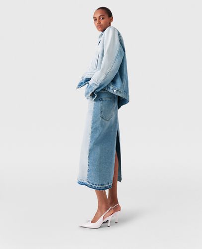 Gonna in Denim con Pannello a Contrasto, Donna, , Taglia: XS - Stella McCartney - Modalova