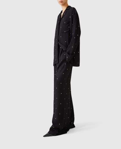 Weite Hose mit hoher Taille und bleifreien Kristallen, Frau, , Größe: 40 - Stella McCartney - Modalova