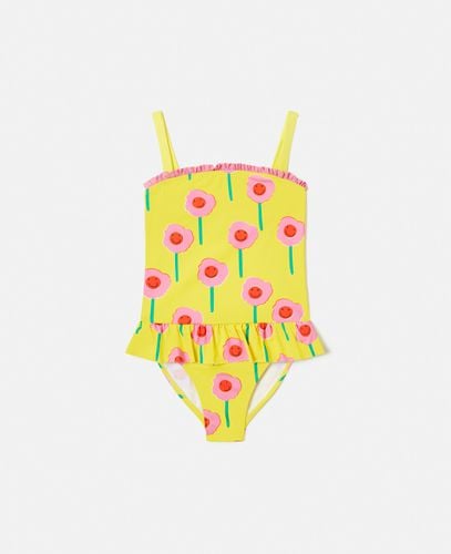 Costume da Bagno con Stampa Floreale Grafica e Volant, , Taglia: 10 - Stella McCartney - Modalova