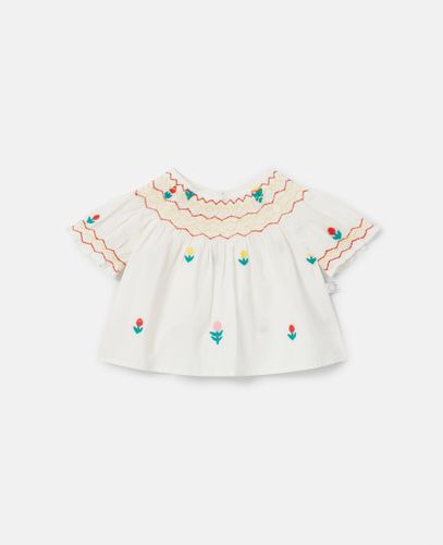 Dreamy Flower Embroidery Smocked Top and Bloomers Set, , Size: 12m - Stella McCartney - Modalova