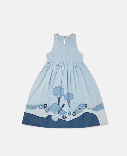 Abito Chambray con Paesaggio in Patchwork, , Taglia: 12 - Stella McCartney - Modalova