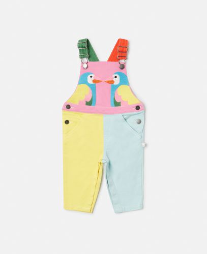 Double Parrot Embroidery Dungarees, , Size: 6m - Stella McCartney - Modalova