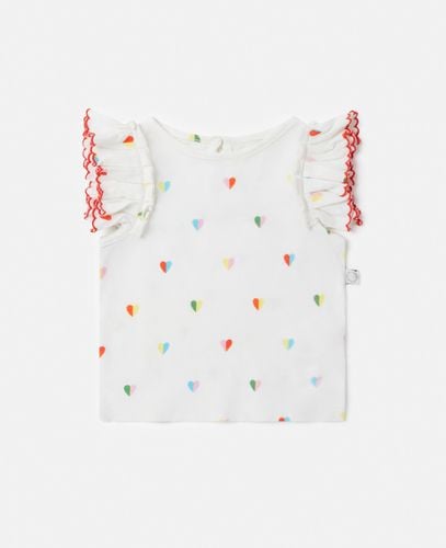 Heart Print Scallop Trim T-Shirt, , Size: 12m - Stella McCartney - Modalova