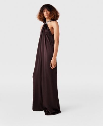 Tuta in Satin con Collo Incrociato con Catena, Donna, , Taglia: 38 - Stella McCartney - Modalova