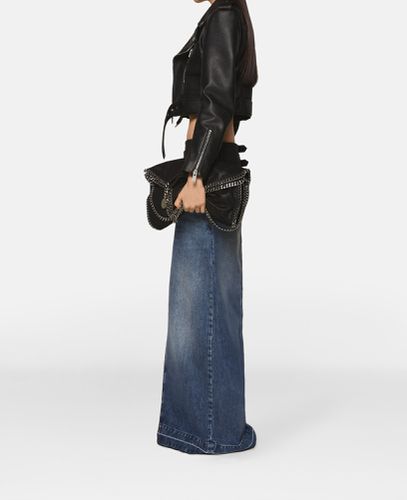 Gonna midi in denim stile smoking, Donna, , Taglia: S - Stella McCartney - Modalova