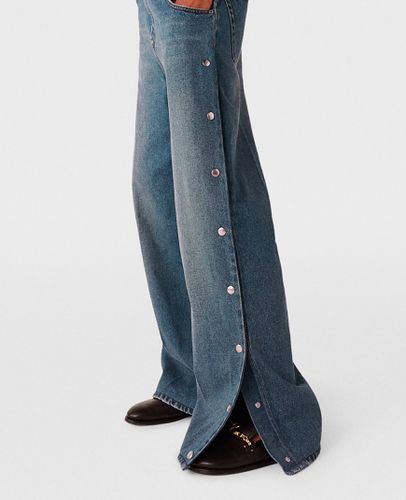 Jeans Bootcut in Denim con Borchie Metalliche, Donna, , Taglia: 30 - Stella McCartney - Modalova