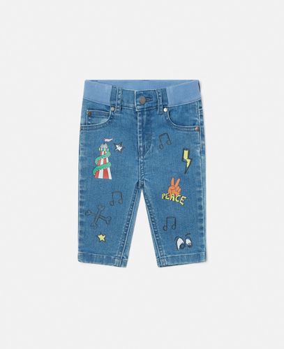 Jeans Slim Fit con Stampa Disegni, , Taglia: 24m - Stella McCartney - Modalova