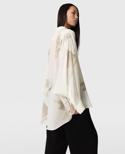 Camicia Oversize Trasparente con Stampa Colomba, Donna, , Taglia: 38 - Stella McCartney - Modalova