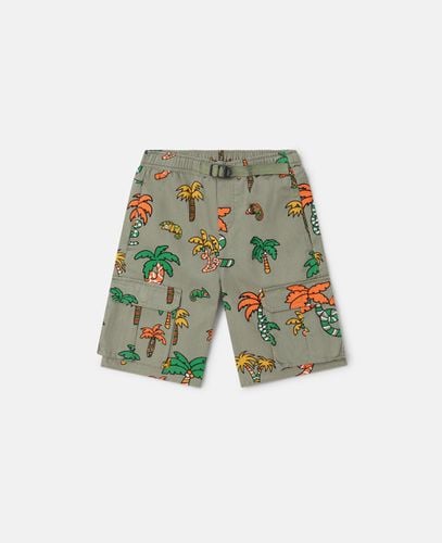 Palm Tree and Gecko Print Cargo Shorts, , Size: 14 - Stella McCartney - Modalova