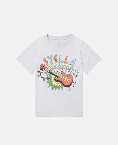 Stella Logo Rock Guitar Print T-Shirt, , Size: 10 - Stella McCartney - Modalova