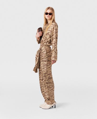 Tiger Print Tie-Front Jumpsuit, Woman, , Size: 38 - Stella McCartney - Modalova