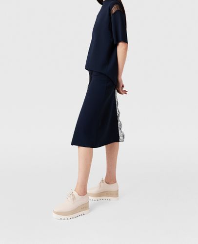 Gonna Midi a Vita Media con Inserto in Pizzo, Donna, , Taglia: XS - Stella McCartney - Modalova