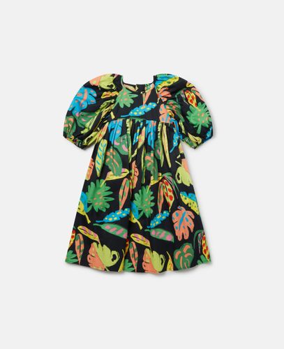 Palm Leaf Print Puff Sleeve Dress, , Size: 10 - Stella McCartney - Modalova