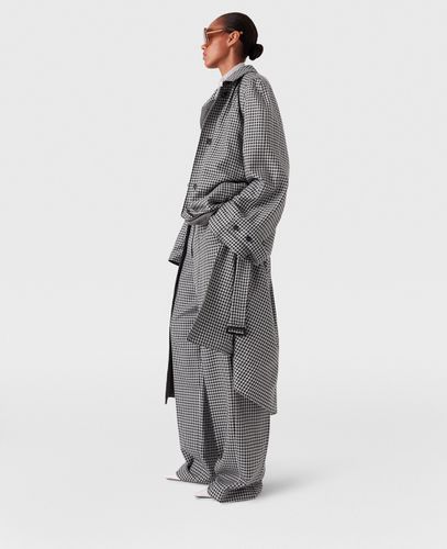 Trench Oversize a Quadri con Cintura, Donna, , Taglia: 42 - Stella McCartney - Modalova