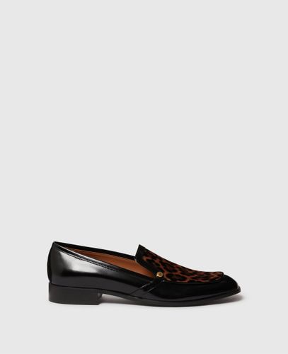 Gebürsteter Loafer mit Samt mit Leopardenmuster, , Größe: 35 - Stella McCartney - Modalova