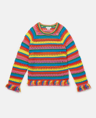 Rainbow Stripe Crochet Jumper, , Size: 14 - Stella McCartney - Modalova