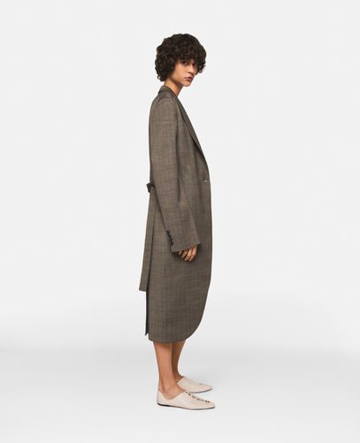Checked Wool Coat, Woman, , Size: 42 - Stella McCartney - Modalova