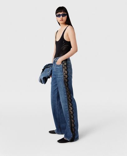 Gerade Jeans mit hoher Taille und Spitze, Frau, -, Größe: 28 - Stella McCartney - Modalova