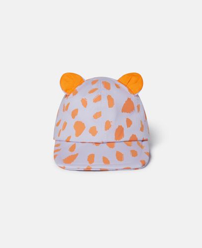 Cappellino da Baseball con Stampa Leopardo fosforescente e Orecchie 3D, , Taglia: 9_12 - Stella McCartney - Modalova