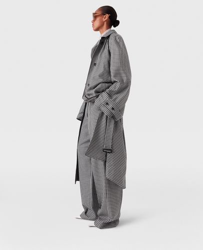 Trench Oversize a Quadri con Cintura, Donna, , Taglia: 38 - Stella McCartney - Modalova