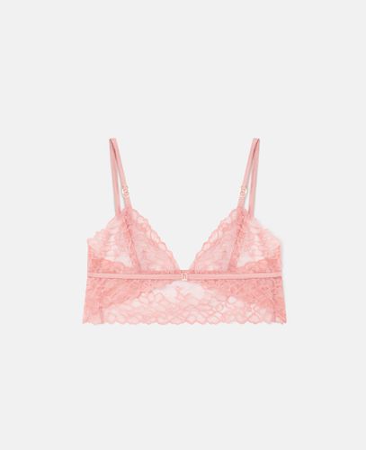 Reggiseno in pizzo con finiture in seta e coppa morbida, Donna, , Taglia: S - Stella McCartney - Modalova