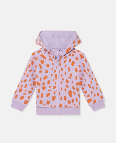 Felpa con Cappuccio e Stampa Leopardo Fosforescente con Orecchie 3D, , Taglia: 9m - Stella McCartney - Modalova