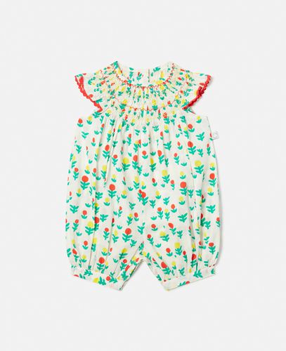 Dreamy Flower Print Smocked Romper, , Size: 3m - Stella McCartney - Modalova