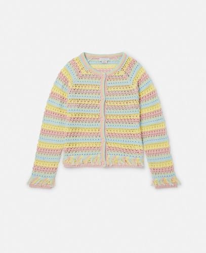 Pastel Rainbow Stripe Crochet Cardigan, , Size: 3 - Stella McCartney - Modalova