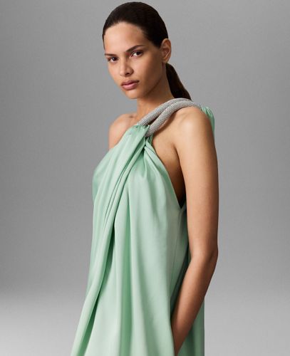 Robe longue drapee asymetrique avec chaîne et cristaux sans plomb, , , Taille: 40 - Stella McCartney - Modalova