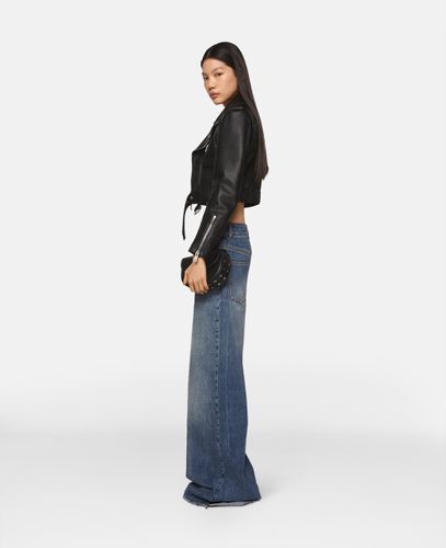 Lockere Jeanshose mit hohem Bund und ausgestelltem Hosenbein, Frau, , Größe: 27 - Stella McCartney - Modalova