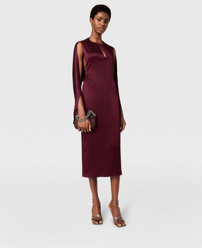 Abito Midi in Satin con Maniche a Mantella e Dettagli Cut-Out, , Taglia: 40 - Stella McCartney - Modalova